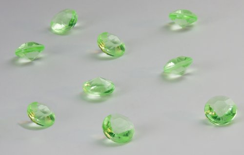 Lot de 100 pierres de décoration en forme de diamants - En acrylique - Pour la décoration de table, Plastique, vert