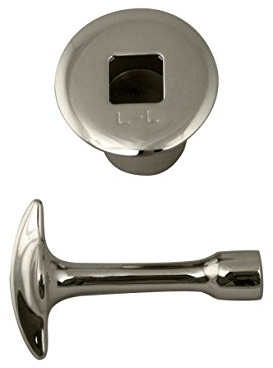 Westbrass R500-05 3/4 NPSM Gas Fire Pit and Fireplace Log Lighter Key Valve Trim Kit, Polished Nickel