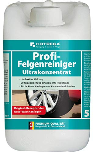 HOTREGA Profi Felgenreiniger Konzentrat Gebinde, Alufelgenreiniger, Felgenpflege, Stahlfelgen, Radblenden, Inhalt:5 Liter