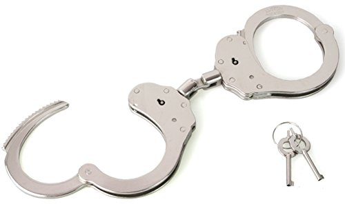 Security-Discount Germany - Schmalgelenk Handschelle | Double Lock | 2 Schlüssel | Stahl vernickelt