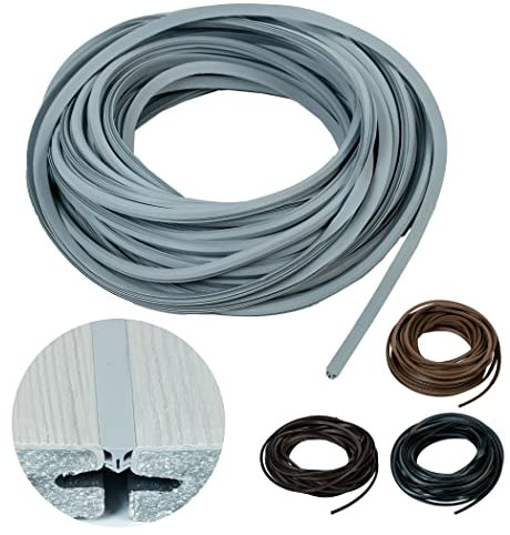Gartenwelt Riegelsberger Terrassenfugenband mit Antidehnungsfaden für alle Terrassensysteme WPC Holz Made IN Germany Fugendichtung Fugenband Bodenfüllprofil Dichtung 7-10 mm hellgrau 25m (1 Rolle)