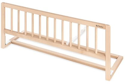 PINOLINO Bettschutzgitter Classic, Bettgitter Massiv Holz, Rausfallschutz für Kinder- & Elternbett, Natur Buche, Keine Montage, reisefreundlich, mit Verbindungsgurt, 90 x 36 x 32 cm, unbehandelt