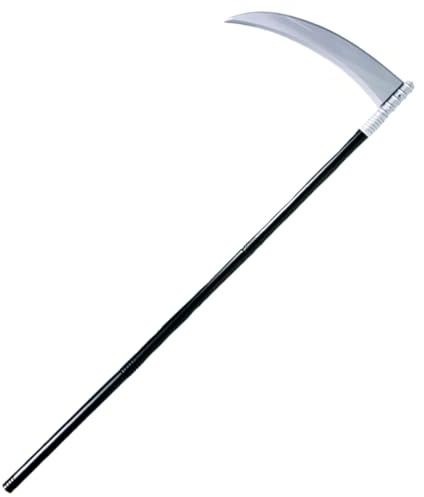 Kangaroo 40 Long Inch Sickle Scythe Prop - Grim Reaper Scythe Fake Weapon - Toy Staff Halloween Death Costume Cosplay Accessory Decor - Grim Steeper Plastic Spear - Lightweight Adjustable Detachable