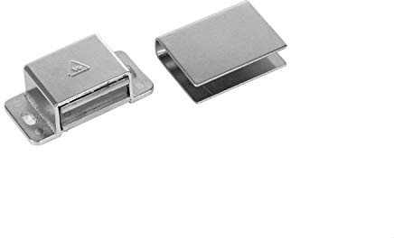 eliga - Magnete da avvitare con lamiera adesiva a U per porte in vetro, 8 mm