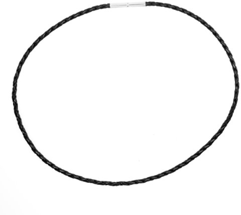 InCollections Unisex-Halskette Lederband geflochten 3,0/45 cm mit Bajonettverschluss 925/000 Sterlingsilber 0054980630400