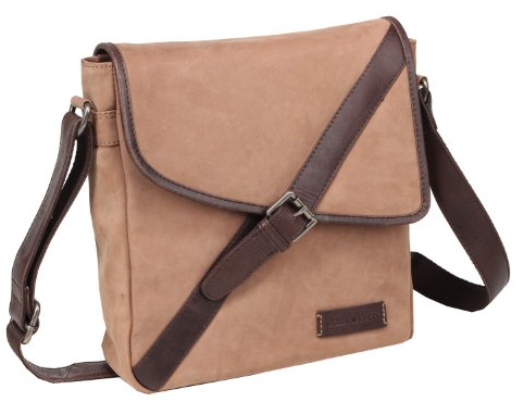 Greenburry Longshore Messenger Leder Überschlagtasche sand | 25x26x9cm