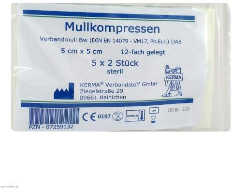 MULLKOMPRESSEN 5x5 cm steril 12fach BW 5X2 St