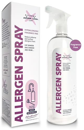 Allergy Asthma Clean Allergen Spray, Pets, Dust Allergies & More, Air & Surface, Just Add Water, Bottle, Over 33oz