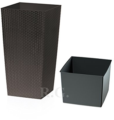 Blumentopf Übertopf Blumenkübel Pflanzkübel Rato Polyrattan 75cm Pflanztopf 400 Umbra