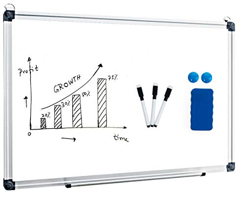 COSTWAY Whiteboard Magnettafel Schreibttafel Pinnwand Wandtafel Board Memoboard mit Alurahmen viele Größen wählbar(50x35cm)