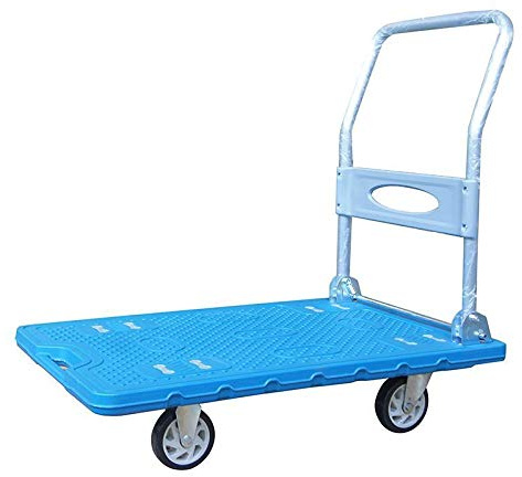 KATSU Tools 552166 Heavy Duty Light Weight Fold Platform Plastic Trolley Cart Warehose 300KG