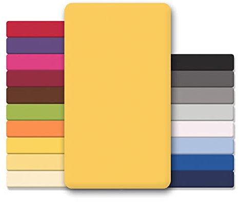 CelinaTex Jersey Topper Spannbettlaken Lucina 90x200-100x200cm mais gelb 100% Baumwolle gekämmt bis 12cm Matratzenhöhe Spannbettbezug, Leintuch, Bettlaken, elastisch, Strech, Oeko-Tex