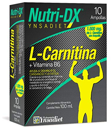 YNSADIET L Carnitina + Vitamina B6 - 1500 mg por ampolla -L-carnitina NutriDX