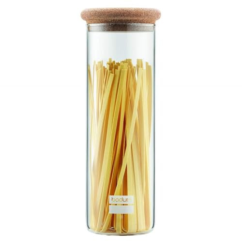 Bodum 8687-109-2 Yohki Vorratsdosen mit Korkdeckel, 1.9 L Vorratsdosen, Glas, Kork, Transparent, 10.299999999999999 x 10.299999999999999 x 29.5 cm