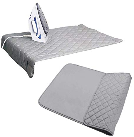 Houseables Coperta da stiro, tappetino magnetico per bucato, 46,4 x 82,5 cm, grigio, trapuntato, resistente al calore, per asse da stiro