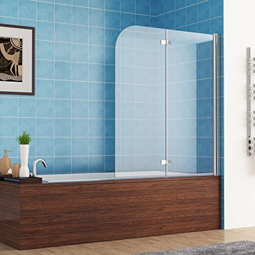 110 x 140 cm Bathtubs 2 Pcs. Folding Wall Attachment 180° Shower Screen Shower Enclosure Nano Glass