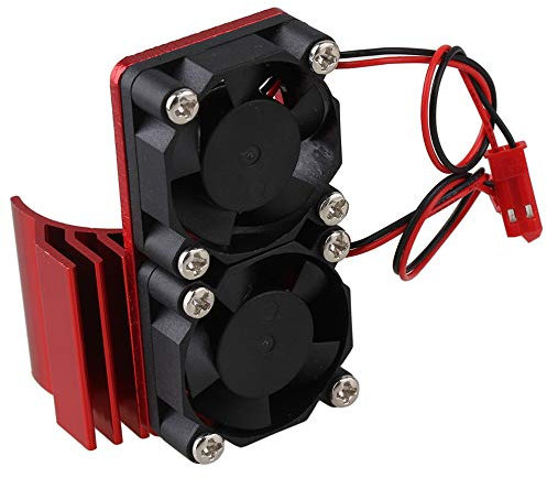 Mxfans N10108 Red Aluminum Alloy plastic Motor heatsink with 2 Fans for RC 1:10 Car 540 550 Motor Heat sink