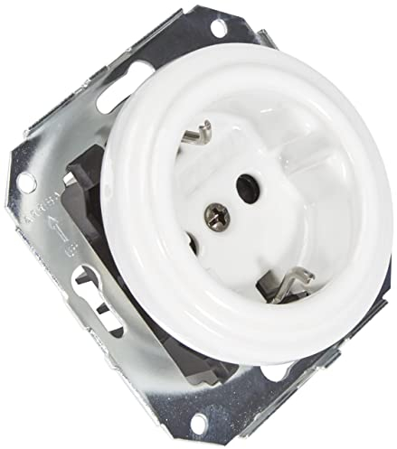 Fontini 31-212-17-2 - Base enchufe toma tierra lateral 16a porcelana blanco pack