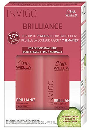 WELLA Brilliance Shampoo & Conditioner Fine to Normal Coloured Hair, Liter Duo 33.8 oz by Wella