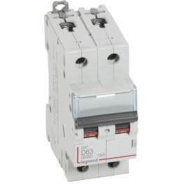 408021 Disjoncteur Bipolaire 63a - 2p Courbe D - 6/10ka - à Vis - Legrand Dx3