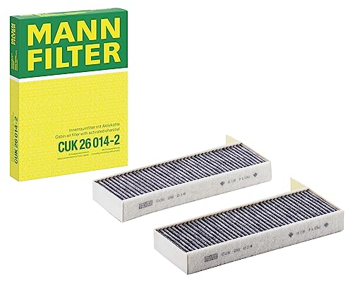 MANN-FILTER CUK 26 014-2 Filtro de aire de cabina - Filtro de Polen con Carbón activado - (set de 2) para Automóviles + Vehículos de transporte