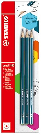 STABILO - Bleistift - pencil 160 | petrol, 3er Pack, Härtegrad HB