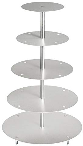 edelstahlheini Aluminium Tortenständer Rund Tortenetagere Hochzeit 5 Etagen (5 Stöckig (Ø 20 25 30 35 40cm))