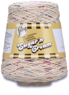Lily Sugar'n Cream Cotton Cone Yarn, 14 oz, Potpourri Prints, 1 Cone