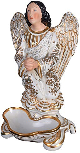Sakrale Skulptur Betender Engel Beige Renaissance Weihwasserbecken Figur Wohnzimmer Dekoration OAP060 Palazzo Exklusiv