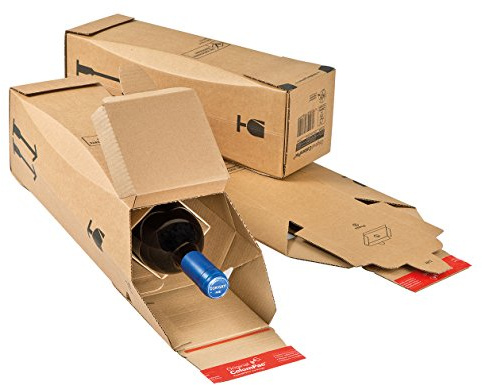 ColomPac CP181.101 Flaschenversandverpackung aus Wellpappe mit Selbstklebeverschluss und Aufreissfaden, braun