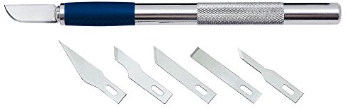 3 Stück Wedo 078722 Cutter Hobbymesser Set silber inklusive 6 verschiedenen Klingen