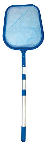 SIQUA Recogehojas Plano de Superficie con pértiga Extensible diseñado para la Recogida de Hojas u Otros residuos de la Superficie de la Piscina.Conexión de Clip