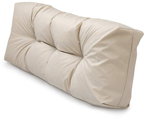 Spatium Palettenkissen Set abnehmbar Bezug wasserdicht gesteppt Palettenauflage Palettenpolster Palettensofa Palettenmöbel Beige Ruckenkissen 120x50x15