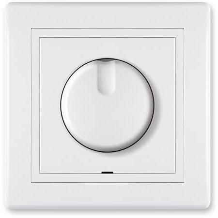 ALING-CONEL Dimmer mit Wechselschalter 40-400VA, 230V~/50Hz inkl.Rahmen (komplett) Weiß (RAL 9003)