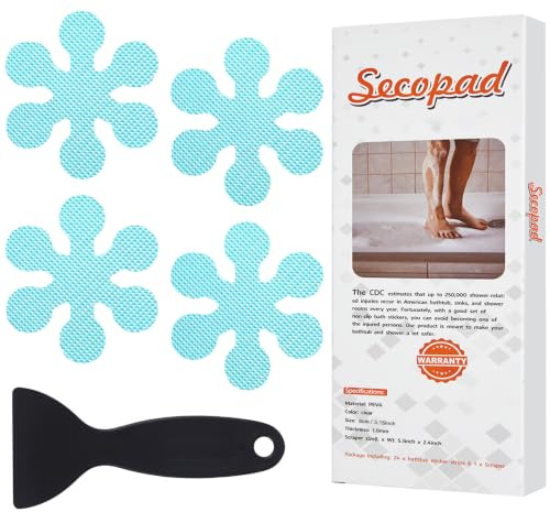 Secopad 24 Stück Anti-Rutsch Aufkleber, Antirutsch Dusche, Blau