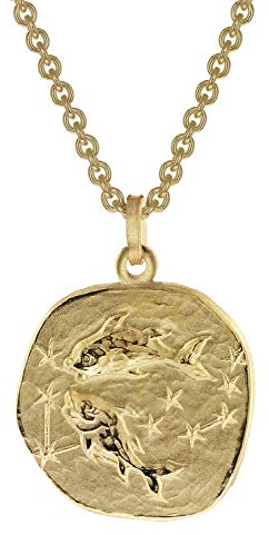 trendor Fische Sternzeichen Ø 20 mm Herrenkette Gold auf Silber 39070-03 | Tierkreiszeichen, zeitloser Halsschmuck für Herren, tolle Geschenkidee,