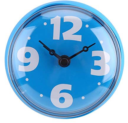 03 Horloges de Salle de Bain Horloge de Salle de Bain Murale, Horloge étanche extérieure Horloge étanche Horloge de Douche, pour Cuisine pour Salle de Bain(Blue)