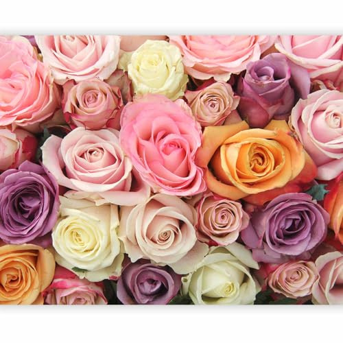 artgeist Wall Mural Flowers Roses 138x106 in - XXL Non-Woven Wallpaper Fleece Wall Decor Photo Print Picture Image Design Home Decoration Nature Plants Theme Colorful Floral 100406-150