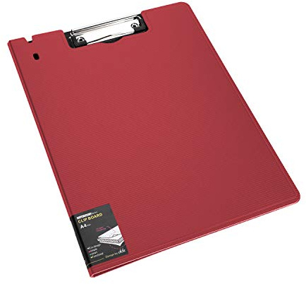 Klemmbrett A4 Ordner Schreibmappe Aufklappbar Schreibbrett Dokumente Klemmmappe mit Gummierter Metalklemme Schreibplatte 24 x 32 cm Klemmbrettmappe Schutzkappe Clipboard für Büro Schule Arbeit
