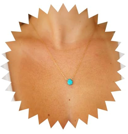Aneneiceera Türkis Tropfen Halskette Choker Gold Schwimmende Türkis Anhänger Kette Boho Charme Kette Hochzeitsschmuck