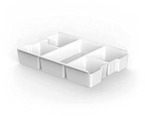 Tatay Bandeja Organizadora, 100% Materiales reciclados, Organizador de Cajones, Ideal para Nuestras Cajas Multiusos de 7L y 15L., Color Blanco Pergamon. Medidas 32,8 x 22,5 x 6 cm