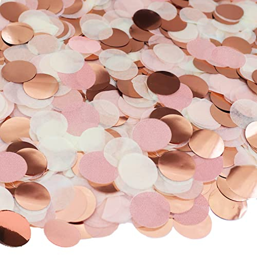 Papier Konfetti Hochzeit, 2,5cm Punkte, Herzen Gold Rosa Tissue Tisch für Valentinstag, Geburtstag, Feiertagsp Baby-shower, Ballondekoration (60g)