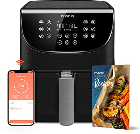 COSORI Air Fryer 5.8QT Pro Gen Smart 11-in-1 Toaster Oven , 100 Recipes Cookbook, 200+ Online Recipes , APP and Touch Screen Control, Works with Alexa & Google Assistant, Dishwasher-Safe Square Basket