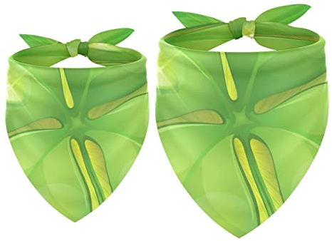 Hundehalstuch, grünes Kleeblatt, St. Patrick's Day, Haustierschal, Chiffon-Halstuch, Dreieck-Lätzchen, Zubehör für kleine, mittelgroße und große Hunde, Welpen, Haustiere, 2 Stück