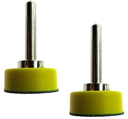 1 Inch (25mm) Rotary Backing Pad, 2 Pack Polishing Backer Plate with 6mm Shank Drill Attachment, Sanding Disc Backing Pads