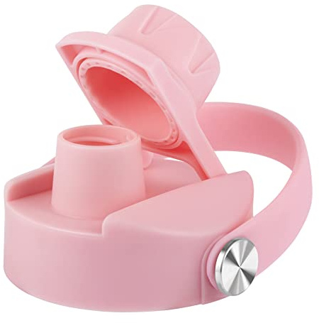 Lid for Hydro Flask 32 40 oz Wide Mouth, Replacement Lids Compatible with Hydro Flask Wide Mouth Water Bottle, Top Spout Lid with Handle, Wide Mouth Lid Chug Cap Accessories, Light Pink