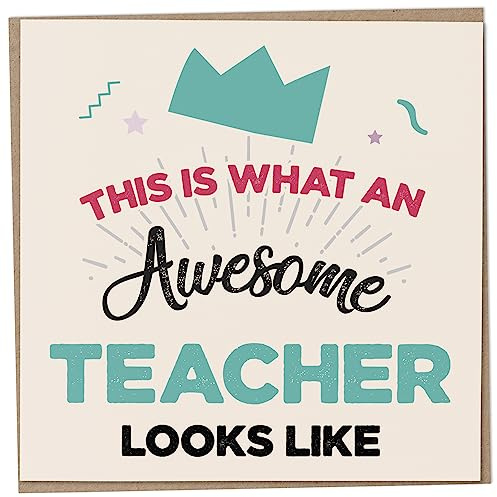 Dankeskarte für Lehrer, This Is What An Awesome Teacher Looks Like, Kindergartenlehrer-Karte, Sekundarlehrer-Karte, Lehrer-Geschenke, Abschiedskarte, Schulabgänger