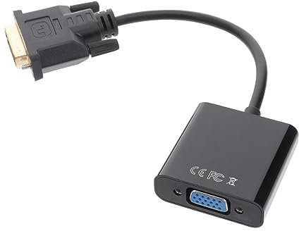 Mikikit Adaptateur Dvi-d vers Vga Convertisseur Vidéo Dvi Mâle vers Vga Femelle pour Écran PC