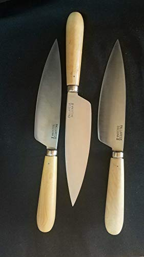 PALLARES CUCHILLO DE COCINA MANGO REDONDO MADERA DE BOJ ACERO INOXIDABLE 16cm.