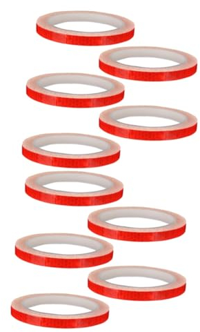 ibasenice 2sets Fahrrad Felgenaufkleber High-Brightness Reflektierendes Klebeband Sicherheitswarnstreifen Rot 5pcs * 2